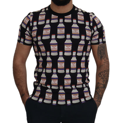 تي شيرت دولتشي آند غابانا قطن أسود من نوع Bacio Di Venere