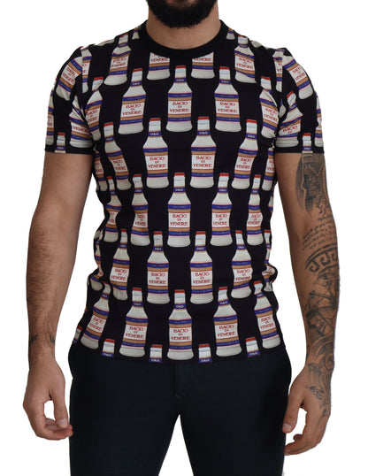 تي شيرت دولتشي آند غابانا قطن أسود من نوع Bacio Di Venere