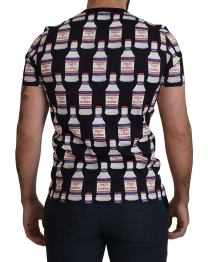 تي شيرت دولتشي آند غابانا قطن أسود من نوع Bacio Di Venere