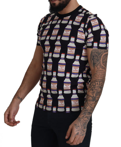 تي شيرت دولتشي آند غابانا قطن أسود من نوع Bacio Di Venere