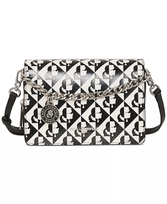 Karl Lagerfeld Logo Pattern Shoulder Bag