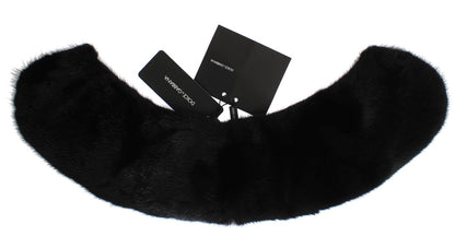Dolce & Gabbana Black Mink Fur Shoulder Collar Scarf