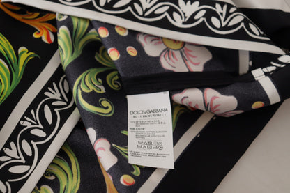 فستان دولتشي آند غابانا متعدد الألوان مطبوع بنقشة الباروك بأكمام طويلة فضفاضة