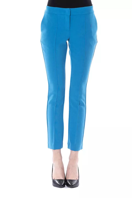 BYBLOS Light Blue Polyester Women Skinny Pant