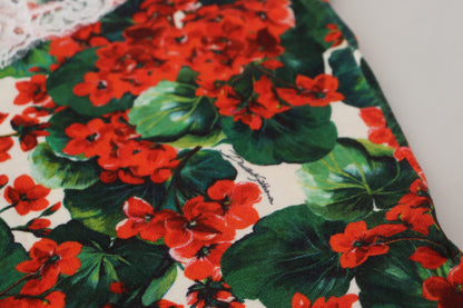 بلوزة دولتشي آند غابانا بيضاء من الصوف والدانتيل مزينة بالزهور