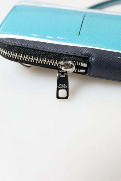 حقيبة دولتشي آند غابانا الجلدية الزرقاء، حقيبة كروس بودي، حقيبة هاتف للجنسين