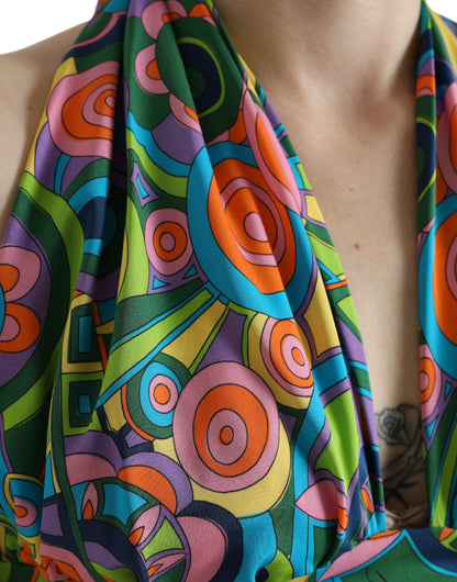 بلوزة دولتشي آند غابانا متعددة الألوان بدون أكمام قصيرة