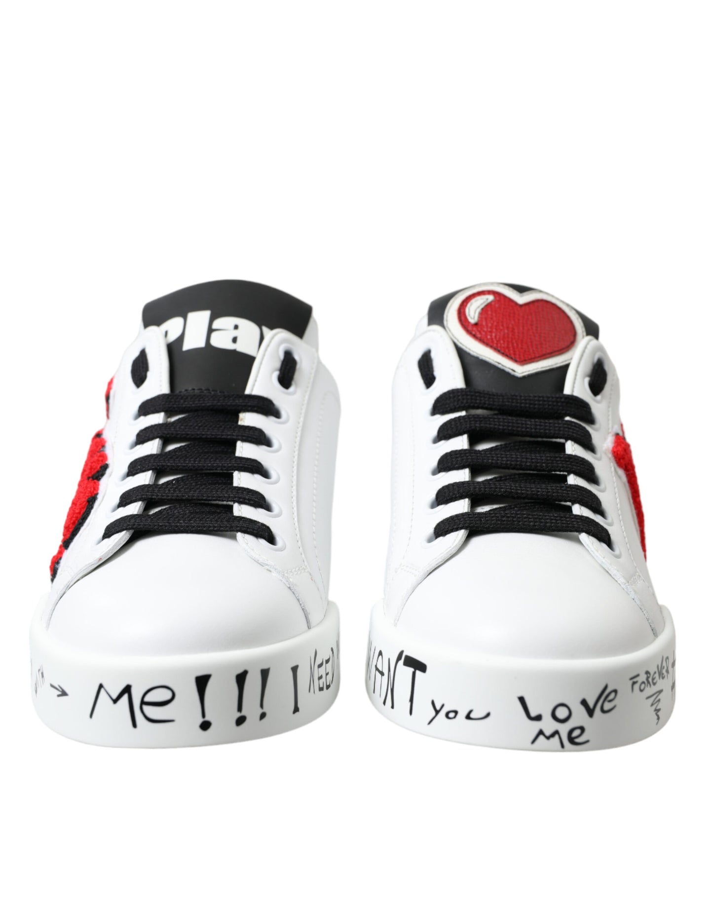 حذاء سنيكرز بورتوفينو الكلاسيكي من دولتشي آند غابانا باللون الأبيض