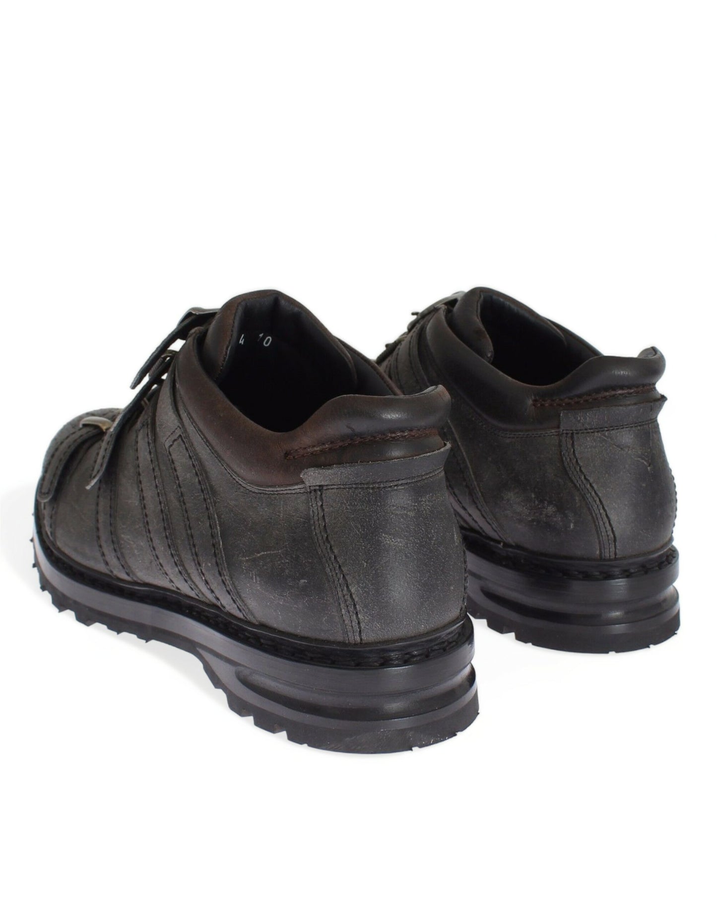 حذاء دولتشي آند غابانا برباط للكاحل مصنوع من الجلد باللون الرمادي