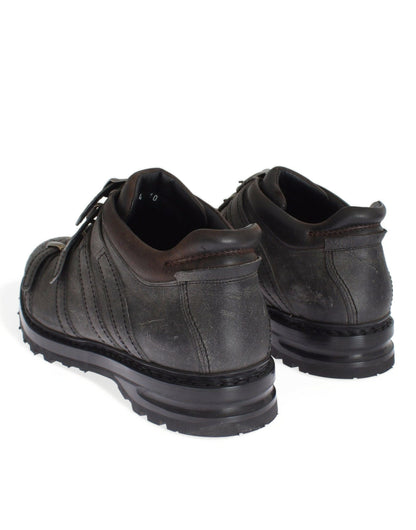 حذاء دولتشي آند غابانا برباط للكاحل مصنوع من الجلد باللون الرمادي