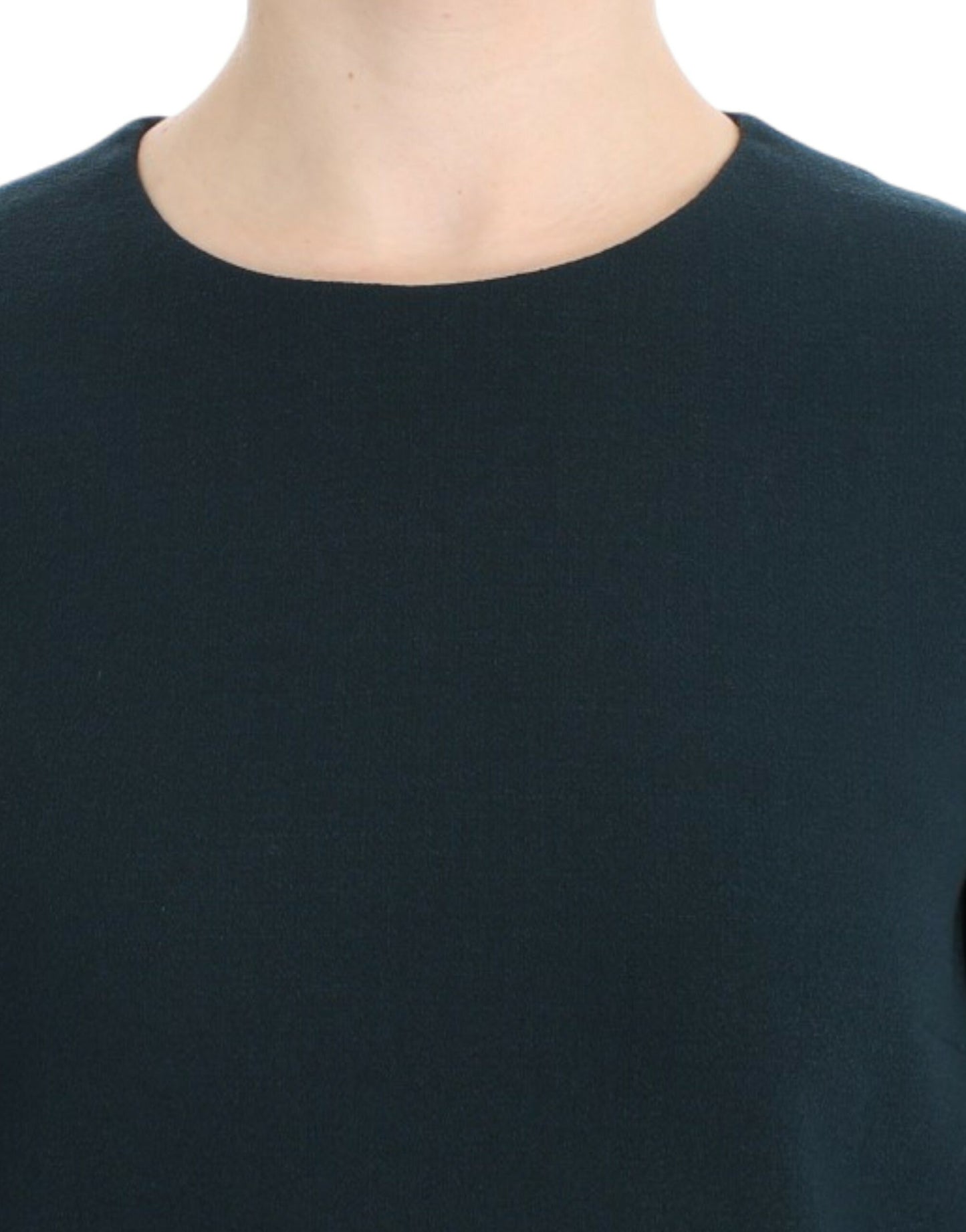 بلوزة من الصوف باللون الأخضر بأكمام 3/4 من دولتشي آند غابانا