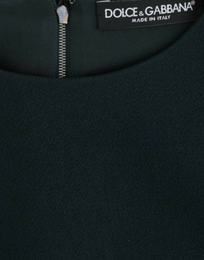 بلوزة من الصوف باللون الأخضر بأكمام 3/4 من دولتشي آند غابانا