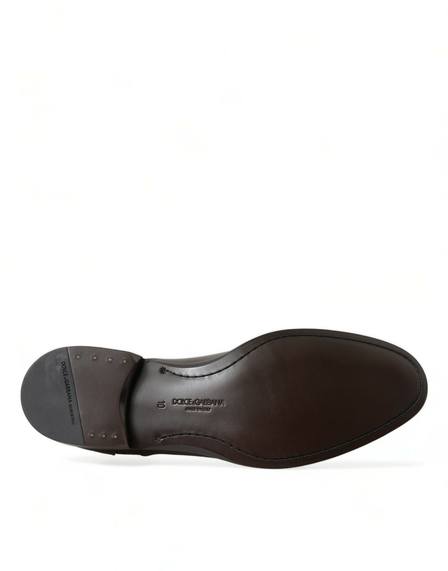 حذاء رجالي رسمي من دولتشي آند غابانا مصنوع من الجلد البني الفاخر
