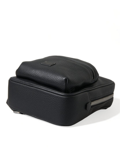 حقيبة ظهر دولتشي آند غابانا باليرمو بشعار جلد العجل الأسود