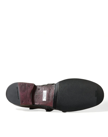 حذاء دولتشي آند غابانا الرسمي بحزام جلدي بني