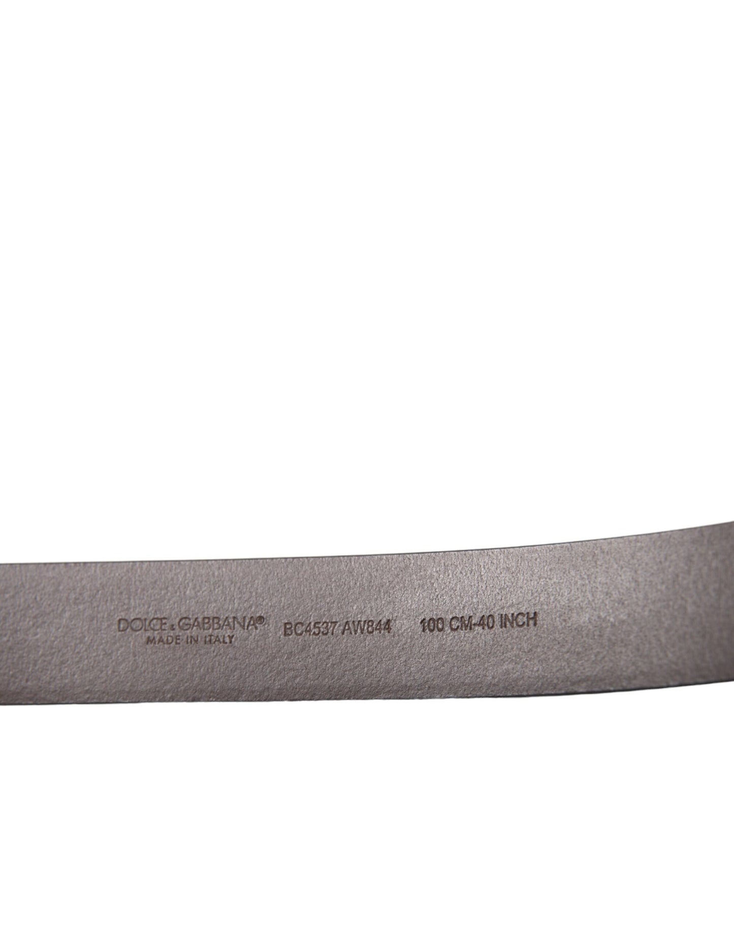 حزام دولتشي آند غابانا من جلد العجل البني مع مشبك معدني ذهبي