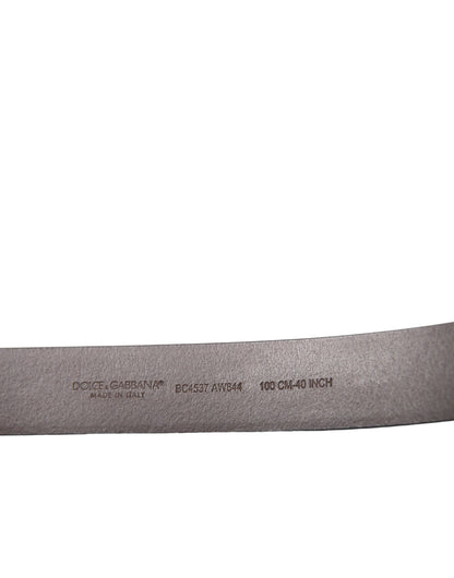 حزام دولتشي آند غابانا من جلد العجل البني مع مشبك معدني ذهبي