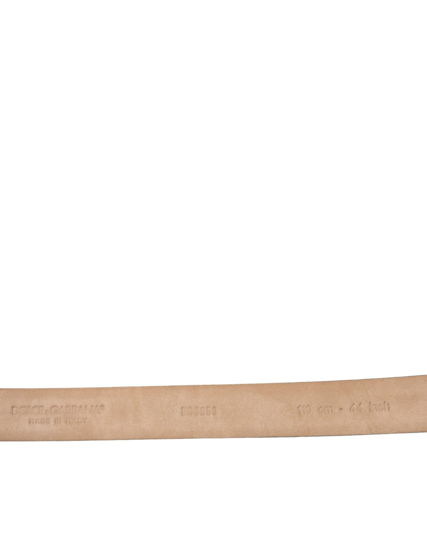 حزام دولتشي آند غابانا من الجلد البني الداكن مع مشبك معدني فضي