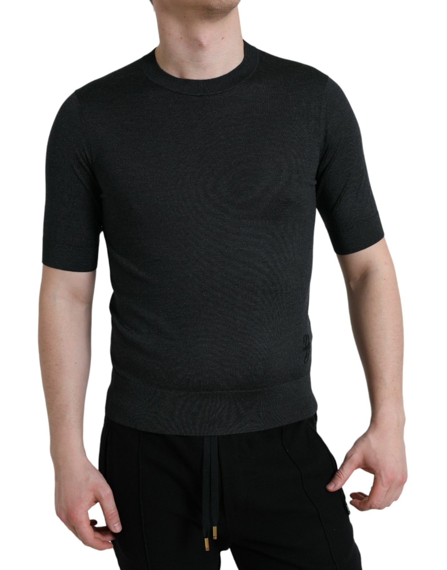 Dolce & Gabbana Dark Gray Crew Neck Short Sleeves T-shirt