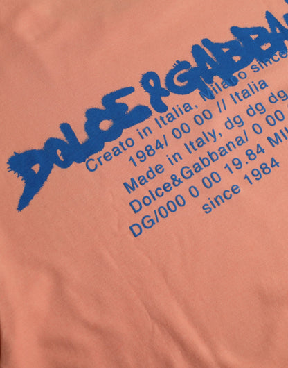 تي شيرت دولتشي آند غابانا كورال قطني بأكمام قصيرة وطبعة شعار