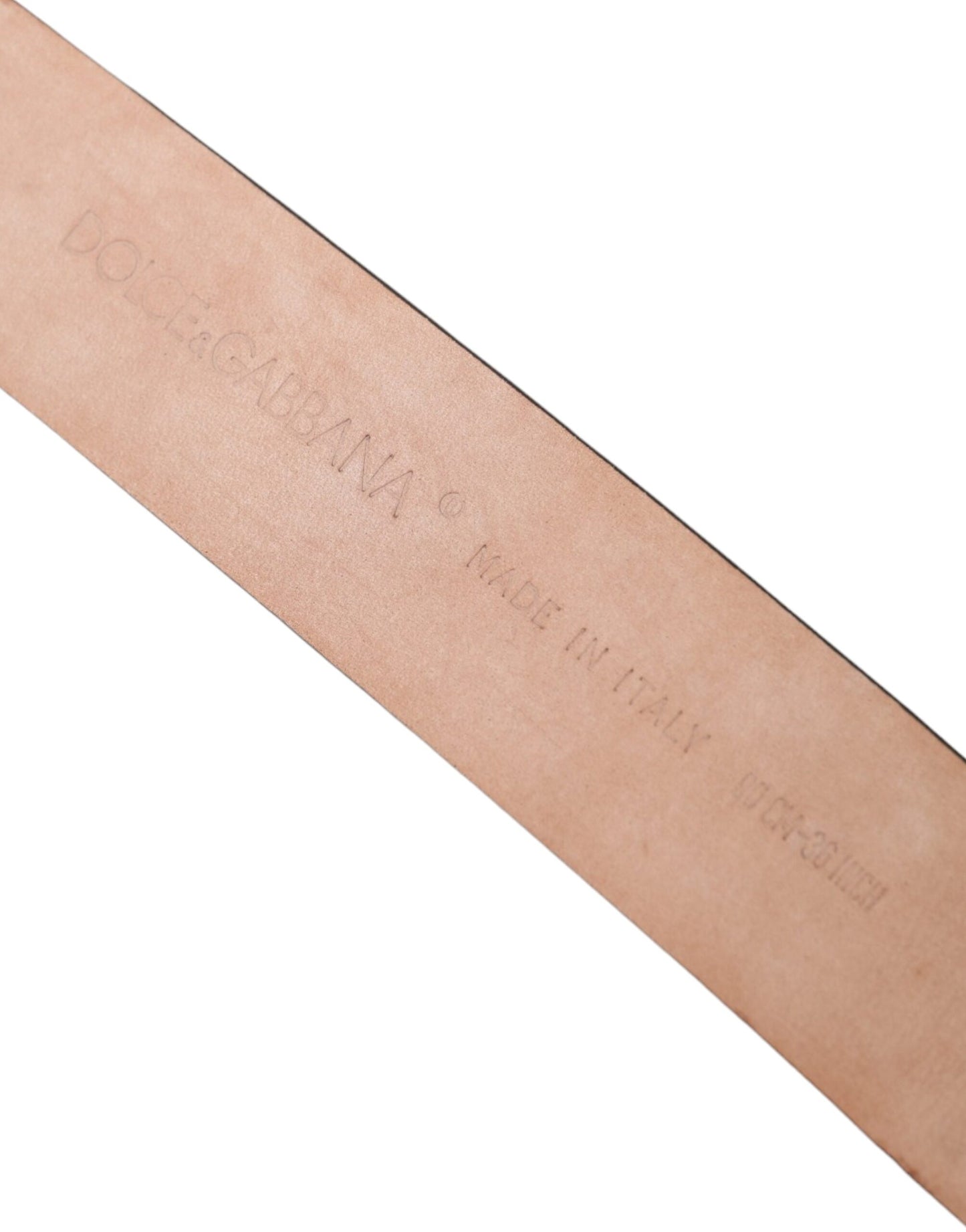 حزام دولتشي آند غابانا من الجلد البني الفاخر مع مشبك معدني فضي