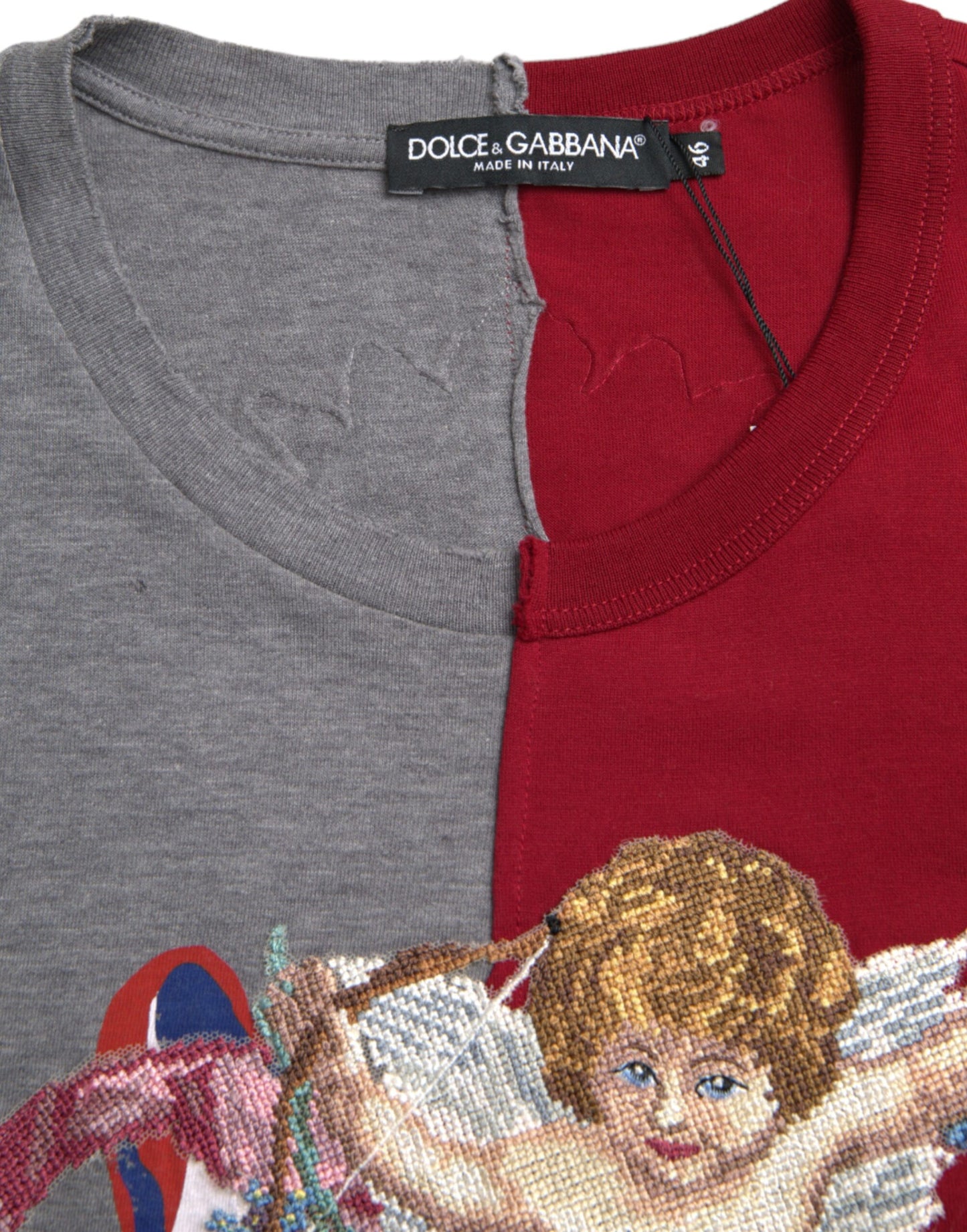 تي شيرت دولتشي آند غابانا متعدد الألوان بأكمام قصيرة ورسومات جرافيكية