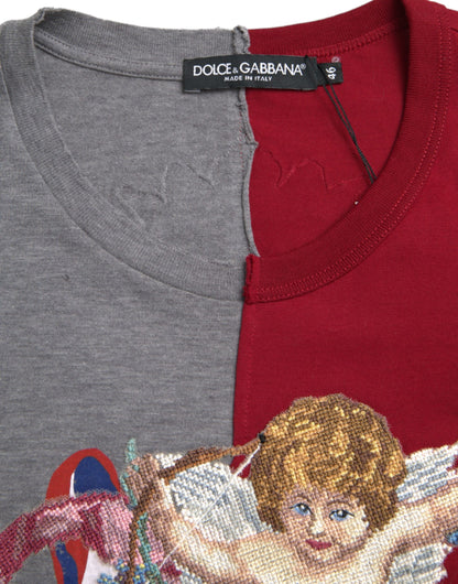 تي شيرت دولتشي آند غابانا متعدد الألوان بأكمام قصيرة ورسومات جرافيكية