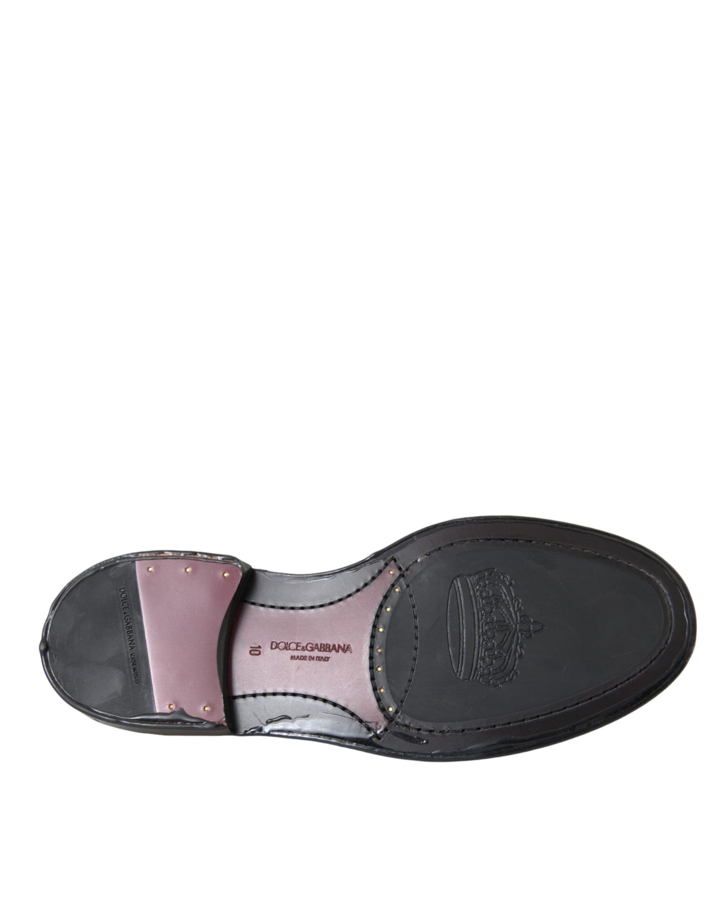 حذاء رجالي رسمي من الجلد الأسود من دولتشي آند غابانا، بأجنحة، من تصميم أوكسفورد