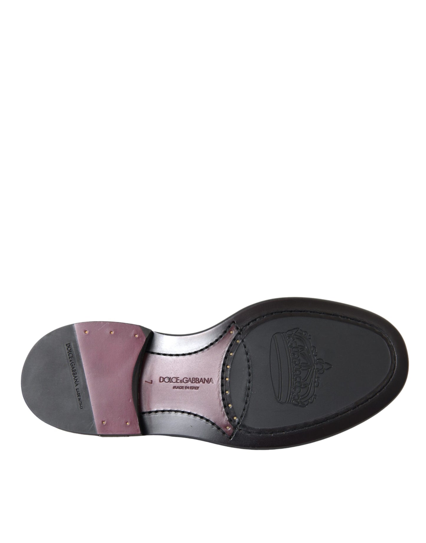 حذاء رجالي رسمي من الجلد الأسود من دولتشي آند غابانا، بأجنحة، من تصميم أوكسفورد