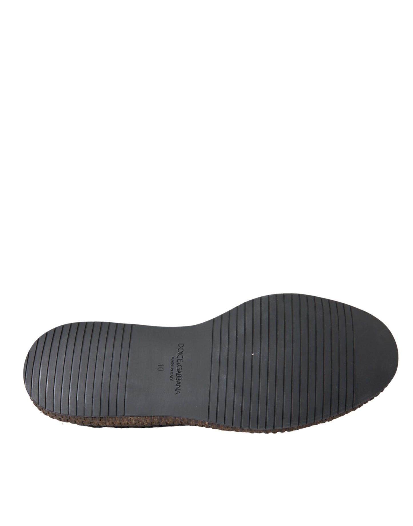 حذاء ديربي دولتشي آند غابانا أسود من جلد الماعز المنسوج برباط