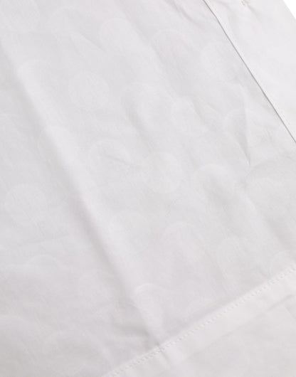 قميص بولو دولتشي آند غابانا أبيض بأكمام قصيرة وياقة