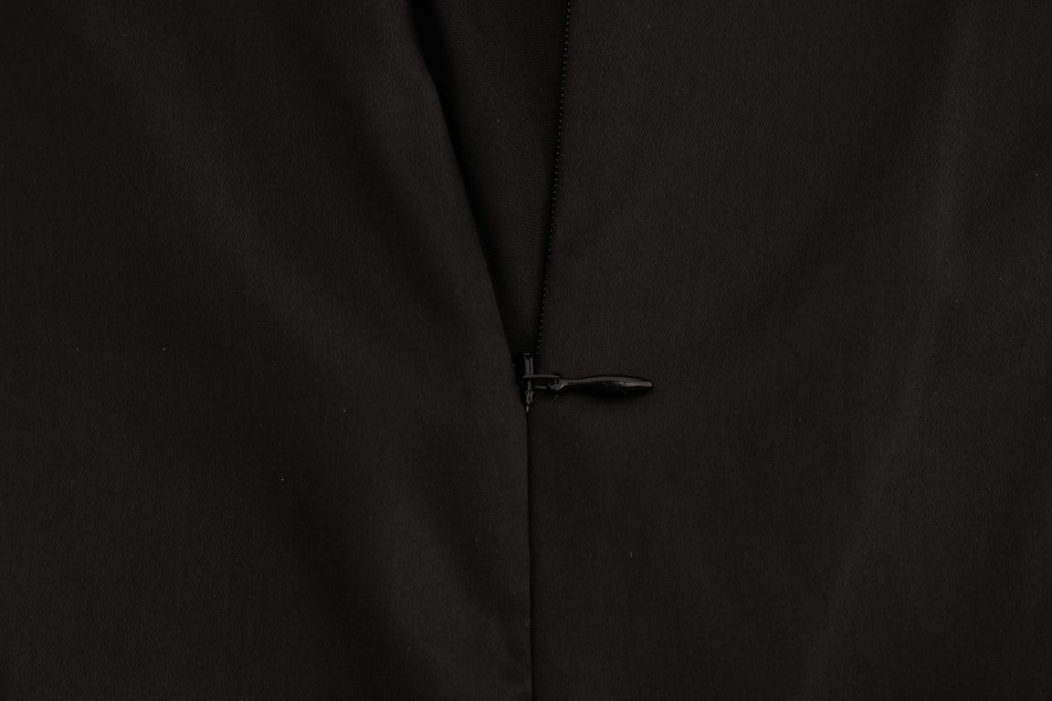 بلوزة دولتشي آند غابانا من الحرير الشبكي الأسود المزين بالدانتيل المزهر