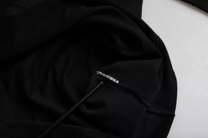 تيشيرت دولتشي آند غابانا أسود من القطن بقبة دائرية ومنقوش عليه شعار دولتشي آند غابانا