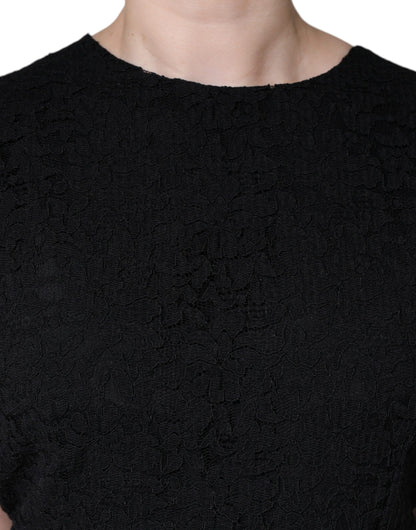 فستان دولتشي آند غابانا أسود من القطن بطول الركبة