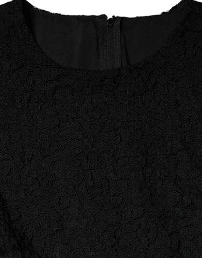 فستان دولتشي آند غابانا أسود من القطن بطول الركبة