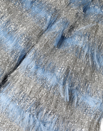 فستان دولتشي آند غابانا متوسط ​​الطول من الجاكار باللون الأزرق الفاتح والفضي