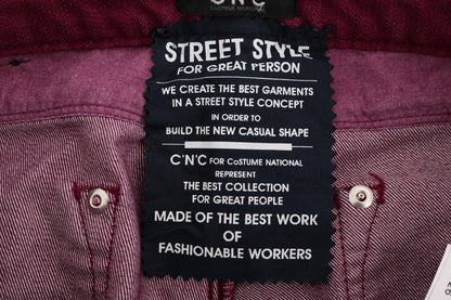 Costume National Red Wash Cotton Stretch Denim Jeans
