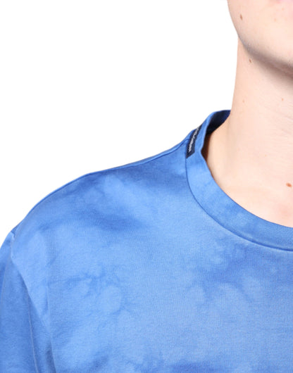 تيشيرت قطني أزرق بعلامة السلام من دولتشي آند غابانا