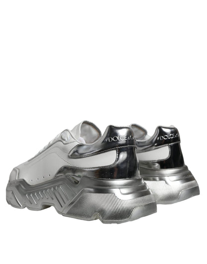 حذاء سنيكرز دولتشي آند غابانا دايماستر أبيض فضي منخفض الرقبة