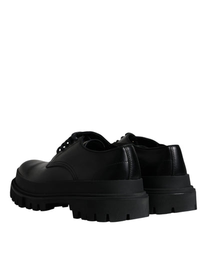 حذاء دولتشي آند غابانا الرسمي المصنوع من الجلد الأسود برباط للمشي لمسافات طويلة