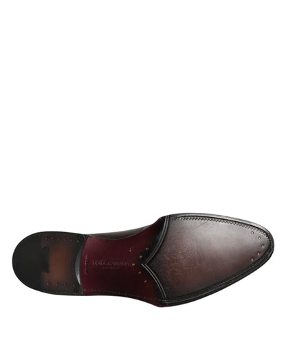 حذاء ديربي رسمي رجالي من دولتشي آند غابانا، مصنوع من الجلد الأسود برباط