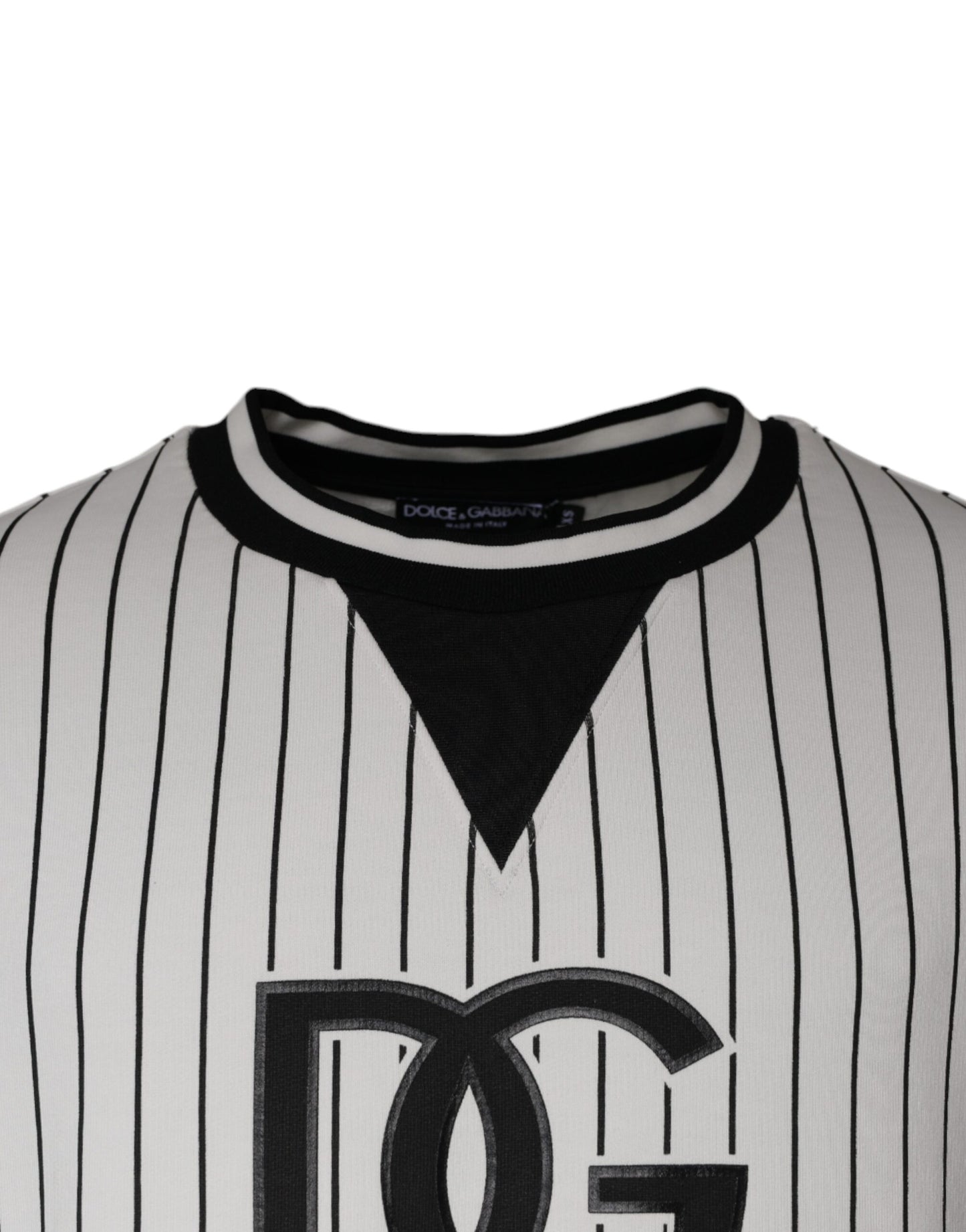 سويت شيرت دولتشي آند غابانا بخطوط سوداء وبيضاء وشعار