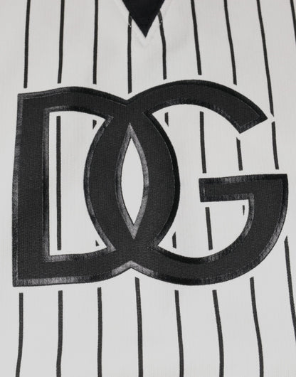 سويت شيرت دولتشي آند غابانا بخطوط سوداء وبيضاء وشعار