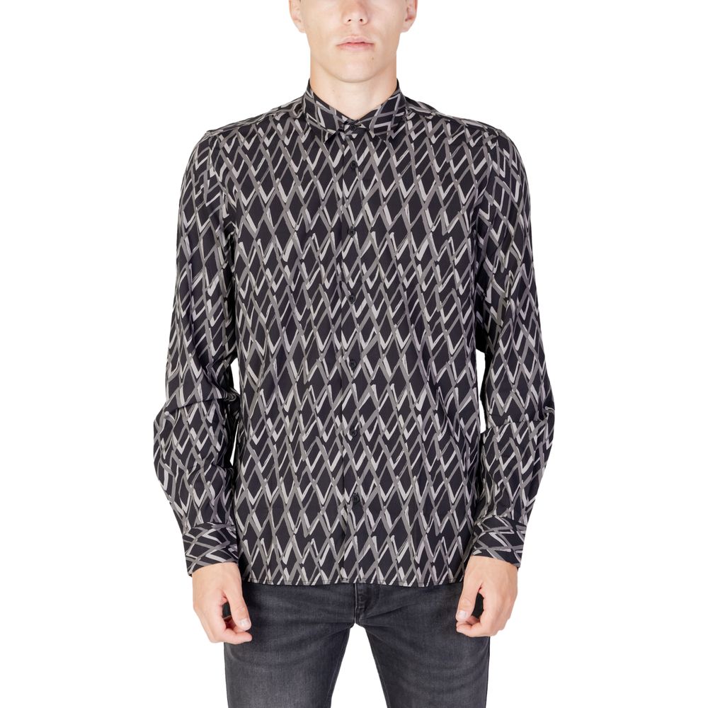 Antony Morato Black Cotton Pattern Shirt