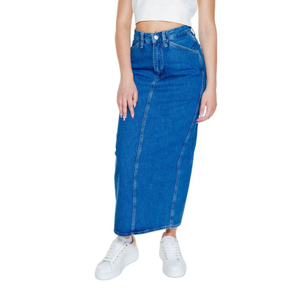 Calvin Klein Jeans Blue Cotton Long Skirt