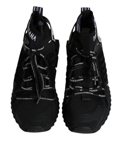 حذاء رياضي رجالي من دولتشي آند غابانا بشعار سورينتو باللون الأسود وجوارب وأحذية