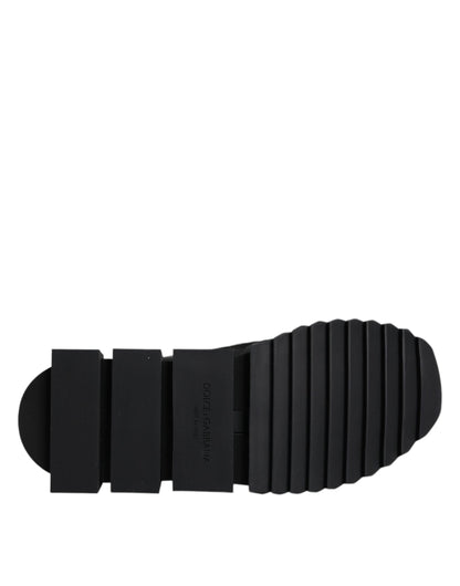 حذاء رياضي رجالي من دولتشي آند غابانا بشعار سورينتو باللون الأسود وجوارب وأحذية