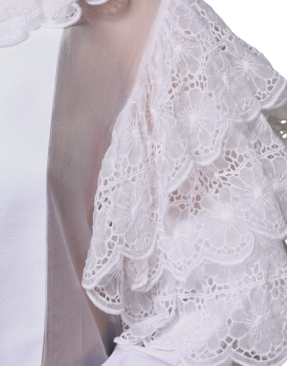 فستان وقميص من قماش البوبلين القطني الأبيض من دولتشي آند غابانا، بلوزة وتوب