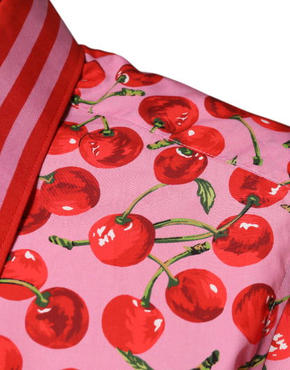 قميص مارتيني الرسمي من دولتشي آند غابانا، مصنوع من القطن باللون الوردي الكرزي