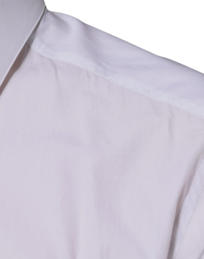 قميص دولتشي آند غابانا رجالي رسمي باللون الذهبي بشعار قطني أبيض